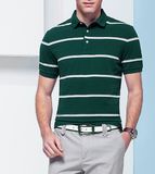 Bamboo Mens Stripe Polo Shirt