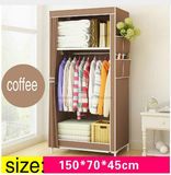 Simple Cloth Wardrobe Baby Storage Cabinets Folding Steel Individual Small Wardrobe (FW-24)