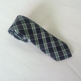 Fashion Check Design Blue Backgrouns Green Stripe Woven Silk Neckties