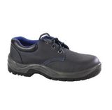 Basic Style Black Leather Safety Shoes Sn1734