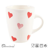11oz Hand Painted Mug with Red Heart Design