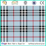 100% Polyester PU Coated Check Pattern Fabric Printed