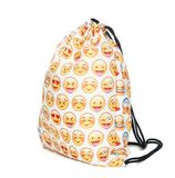 Emojis Drawstring Backpack Bags with Polyester Material Sport String Sling Bag for Kids Teens - Green