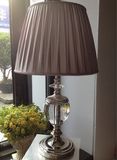 Phine 90162 Clear Crystal Table Lamp with Fabric Shade