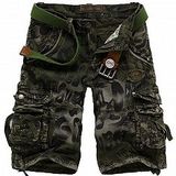 Men's 100%Cotton Camo Printed Walkshorts