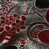 The New Black and Red Beautiful Flower Shaped Chenille Fabric