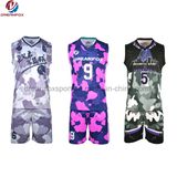 Basketball Uniform Design Camo Printing Basketball Jersey Logo Design with Sublimation