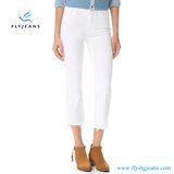 Women White High-Waisted Cropped Denim Jeans