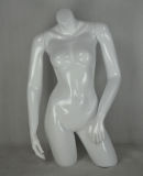Glossy White Halfbody Female Mannequin for Garment Display
