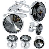 VAGULA Brass Tuxedo Cuff Links Studs Set Men Jewelry