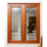 Teak Wood and Aluminum Window with Double Glass