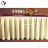 China 100% Polyester Fancy Banquet Hotel Table Skirt for Sale