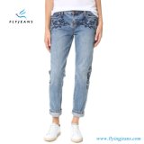 New Design Faded Ladies Boyfriend Light Blue Denim Jeans by Fly Jeans