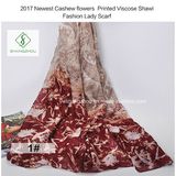 2017 Newest Cashew Flowers Printed Viscose Shawl Fashion Lady Scarf