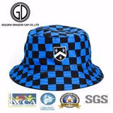 2017 Hot Sale Street Style Check Blue Black Fashion Bucket Hat with Custom Logo