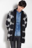 Whosale Patterned Knitted Long Men Cardigan with Zipper