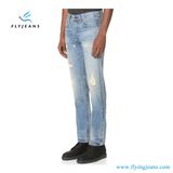 Ep4412 Slim-Straight Light Blue Cotton Denim Men Jeans