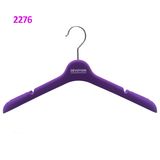 Custom Logo Purple Flocking Lifestyle Clothing Hanger for Display