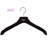 Black Flocking Plastic Display Hanger with Gold Logo