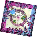 Lady Fashion Printed Square Silk Scarf (HC026-1)