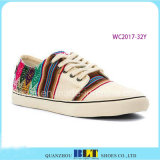 Women Canvas Shoes with Colourfule Strip Printed