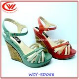 Hot Sale Ladies Flip Flops High Slope Heel Sandals for Women