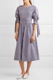 2017 New Designs OEM Open-Back Gingham Cotton Women Dress Factory