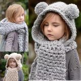 Kids Baby Unisex Children Boys Girls 2PC Winter Cable Twist Beanie Scarf Hat Set Scarf (SK411)