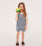 Custom Girl's Striped T Shirt with No Sleeves