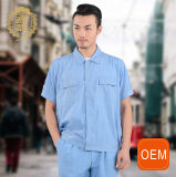 OEM Blue Painters Workwear Uniform Summer Cotton Short Sleeve Workwear Uniform
