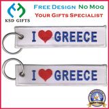 Customized I Love Greece Design Embroidery Design with Key Ring