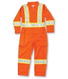Orange 100% Cotton Coverall with Reflective Tape
