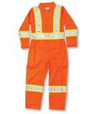 Orange 100% Cotton Coverall with Reflective Tape