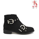 Lady Buckle Sexy PU Women Shoes with Ankle Boots (AB649)