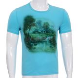 Fashion 3D Printed Cotton Men T-Shirt (ZT026)