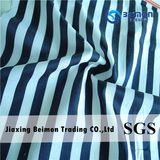 Yarn Dyed 13mm Silk Cotton Voile in White &Black Color Stripe Design