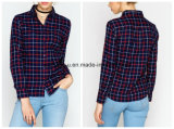 Wholesale High Quality Women Clothes Cotton Flannel Plaid Shirt