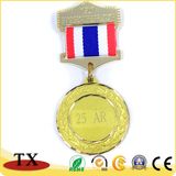 Gold Metal Medal with Ribbon