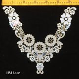 33*30cm Gold Flower Knitted Collar Lace for Lady Blouse Dress Hme925