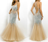 Beading Prom Formal Gown Mermaid Crystal Party Evening Dresses T92503