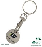 Supermarket Shopping Round Iron Trolley Coin with Key Ring (XD95)