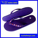 Plain Purple Slipper with Decoration on The Strap