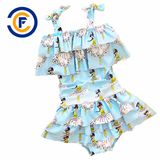 New Design Cartoon Print Girl Swimwear with Oeko-Tex