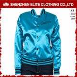 Plus Size Custom Embroidery Satin Varsity Jackets for Women