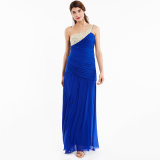 Ladies Blue Evening Dress Fomal Long Dress Party Gown Fashion Dress