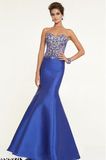 2015 Beaded Satin Mermaid Bridesmaid Evening Prom Dresses Pd9706