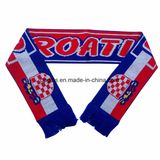 Sports Fan Scarf Jacquard Knitting Scarf with Tussles