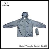 Plain Grey Casual Men's Lightweight Windbreaker Jackets with Hood