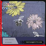 Big Flower Printed Denim Fabric for Lady Garment