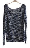 Ladies 100%Acrylic Fancy Yarn Knit Pullover Sweater